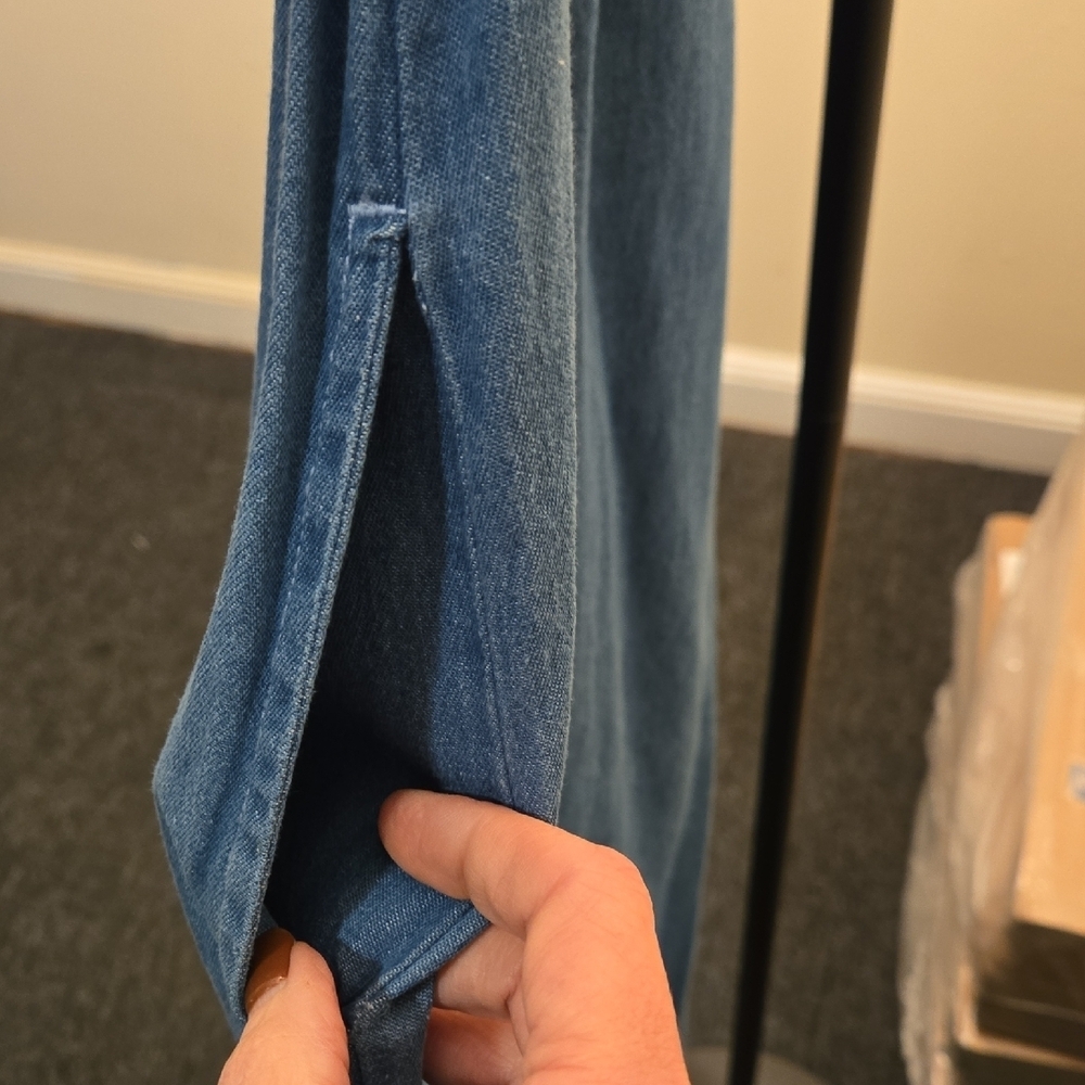 Vtg Blair Denim Blue Button-Down Maxi Dress Or Duster. B 20 W 20 H 28 Lgth 45. - Picture 6 of 12